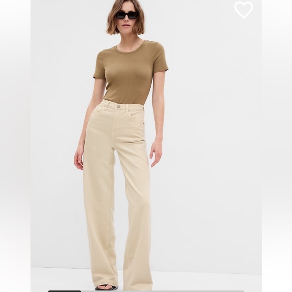 NWOT Gap High Rise Stride Wide Leg Jean - Off White size 4R
